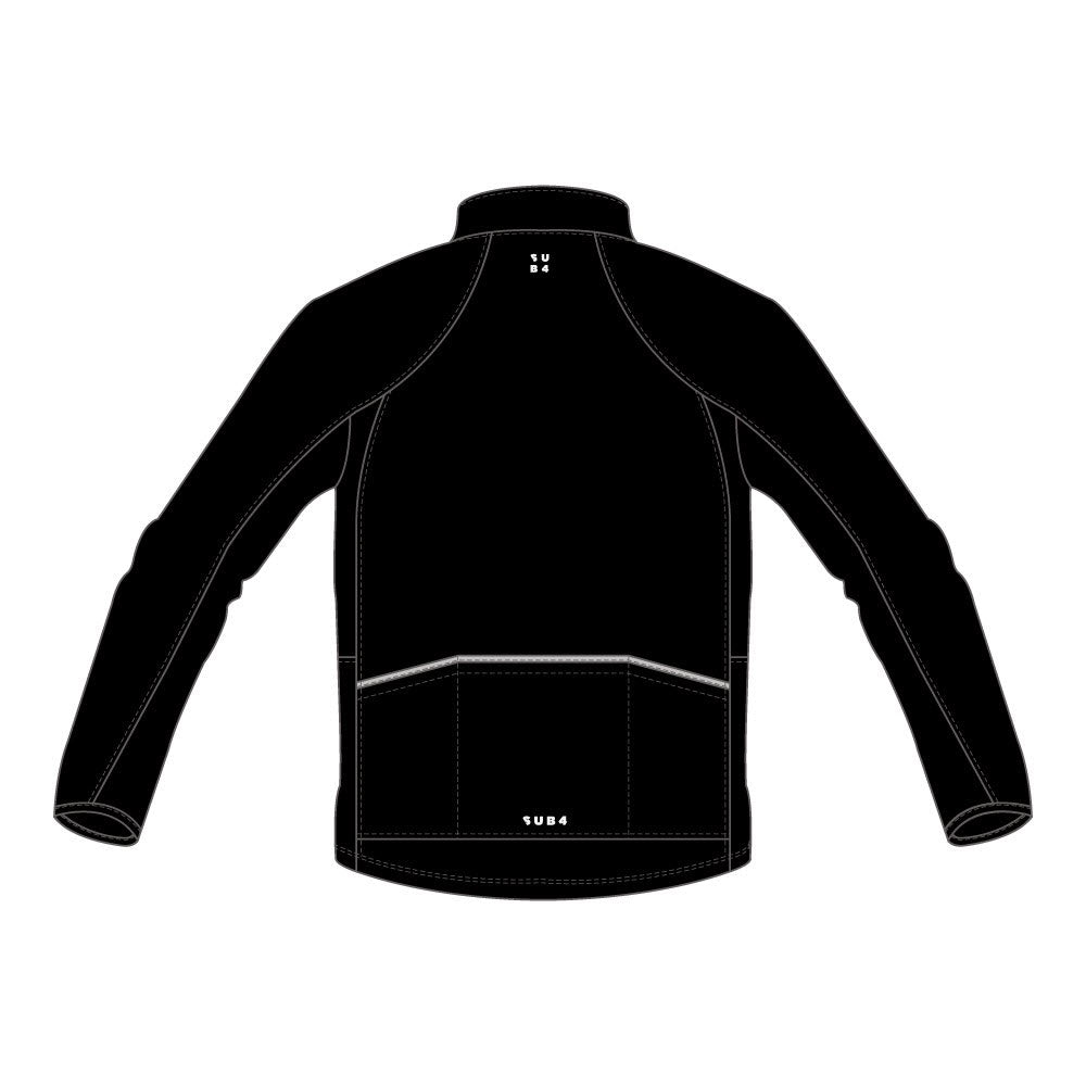 Black jacket with white accents on a white background