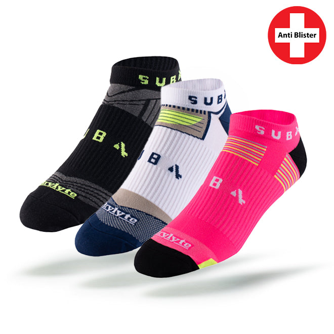 Running Socks DRYLYTE Blister Free Low Rise - Three Pairs Single Colour - Bundle & Save!