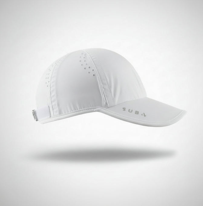 White cap with 'SUB4' branding on a white background