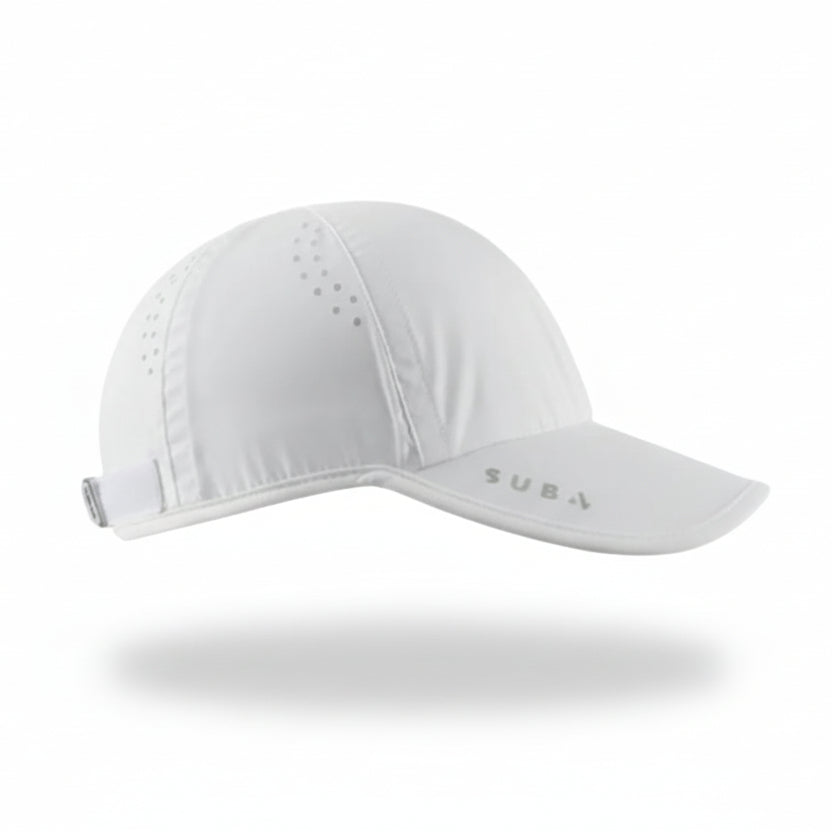 White cap with 'SUB4' branding on a white background