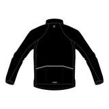 Black jacket with white accents on a white background