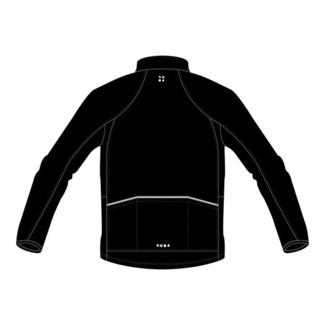 Black jacket with white accents on a white background