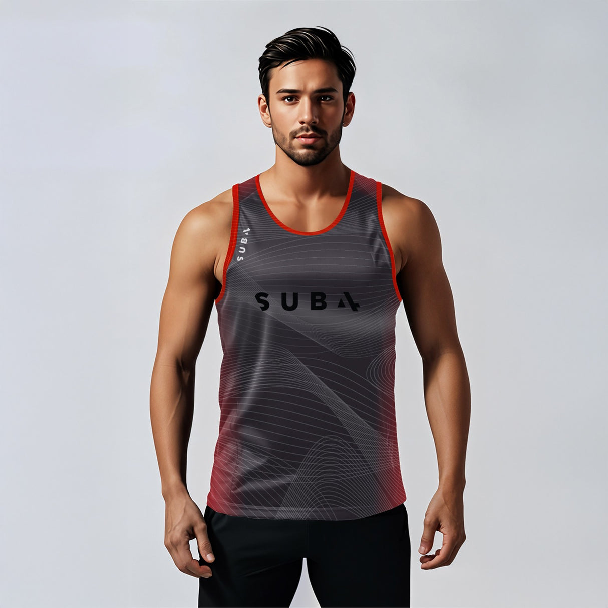Running Singlet DryLyte Red Trim