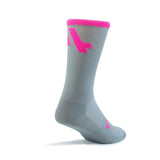 Cycling Socks 3/4 Crew Grey-Pink
