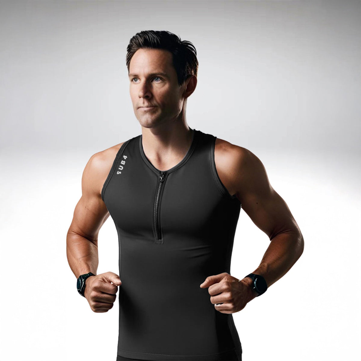 But Men's Triathlon Singlet– Action BLACK | Sub4 Apparel – SUB4