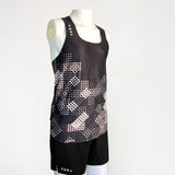 Running Singlet Elite Urban Grid Black