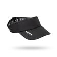 A black athletic visor with a curved brim and an adjustable black elastic back strap, featuring the white text 'SUB4' on the brim and 'SUB4' branding printed on the side of the strap, shown against a plain white background.