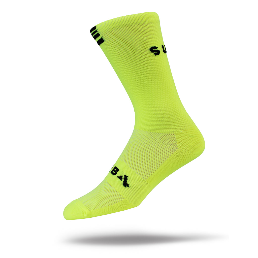 Running Socks 3/4 Crew Fluoro Yellow