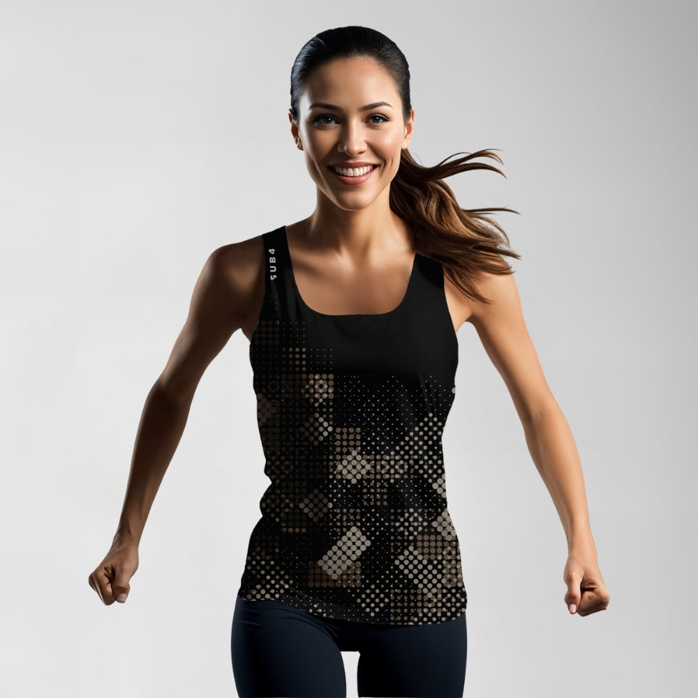 Running Singlet Elite Women's Urban Grid Black