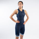 Triathlon Endurance Suit Women's Navy Print