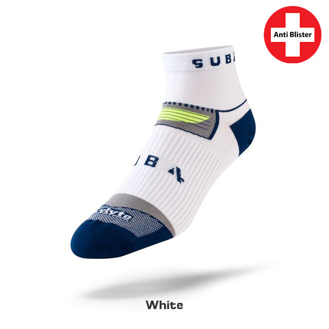 Running Socks DRYLYTE Blister Free Mid Rise White