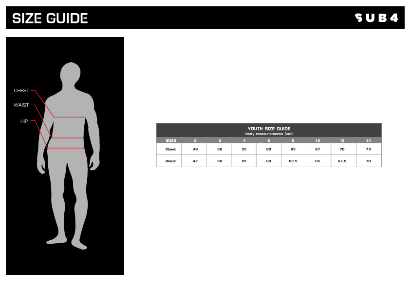 youth size chart