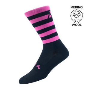 Merino Wool Cycling Socks Brevett Stripe